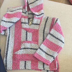 Baja Joe | Pink and Gray Poncho | Size S